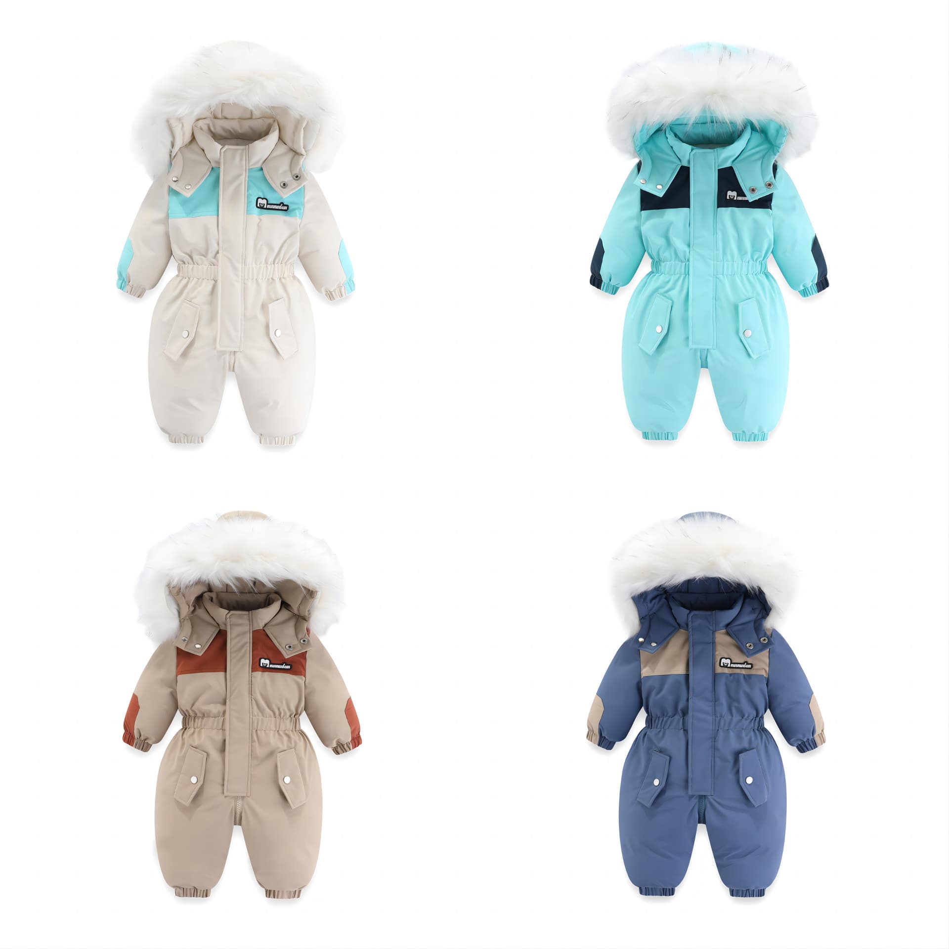 2025 New Winter Thick Thermal Baby Snowsuit for Kids, European and American Style Newborn Romper, Cross-Border Thick