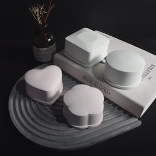 Cement Plaster Heart Storage Box Mold Round Square Plum Blossom Storage Box Dish Decorative Storage Jar Silicone Mold