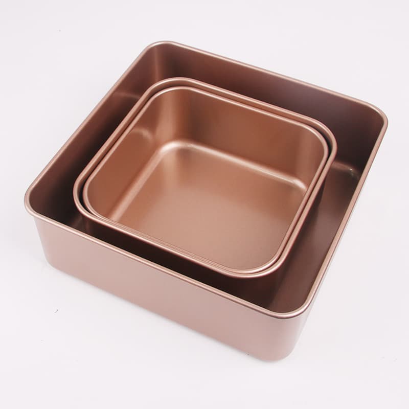 Square Baking Pan for Home Use, Snowflake Nougat, Roasting Pan, Bread, Gold Non-Stick Baking Tool, Vintage Cake Mold