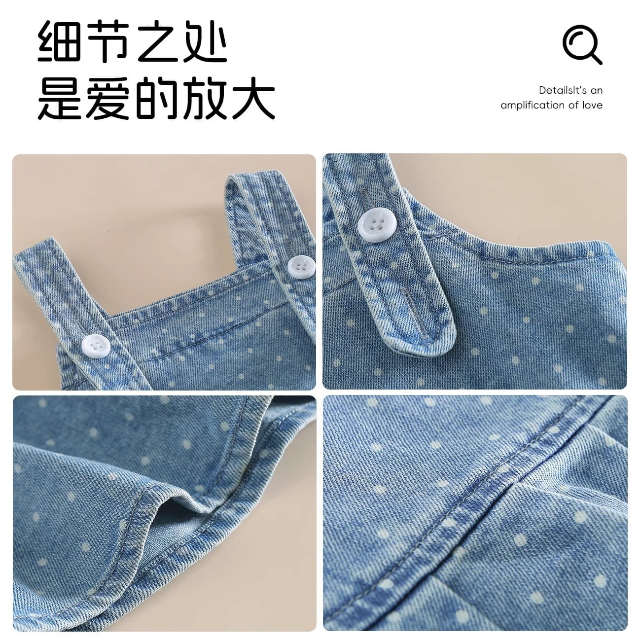 New Baby Girl Denim Suspender Dress 26 Summer Korean Style Infant Toddler Dress Polka Dot Denim Skirt