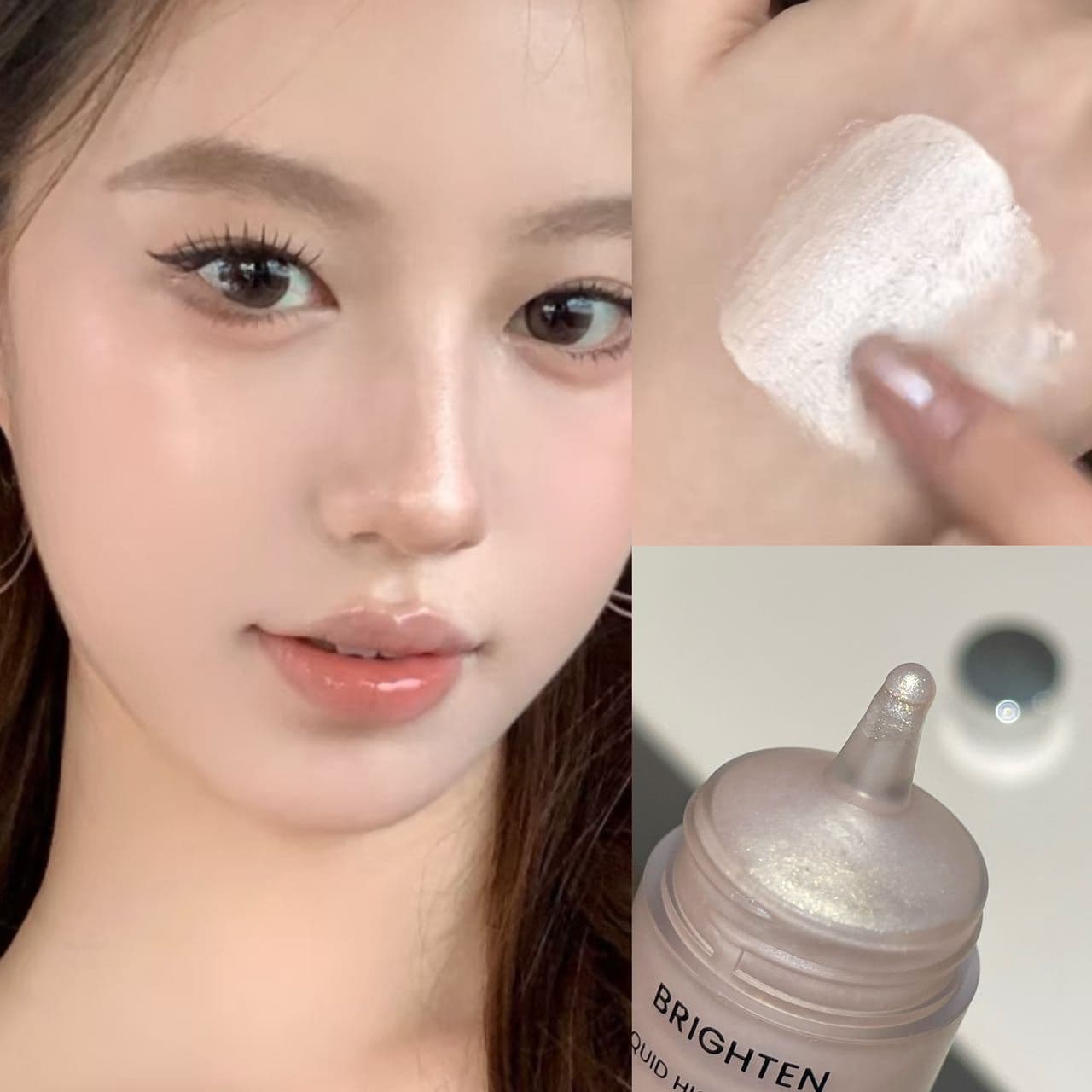 HERORANGE Bright Blush & Highlighter Liquid Korean Style Natural Water Glow Skin-Fusing Cheek Highlight Blush
