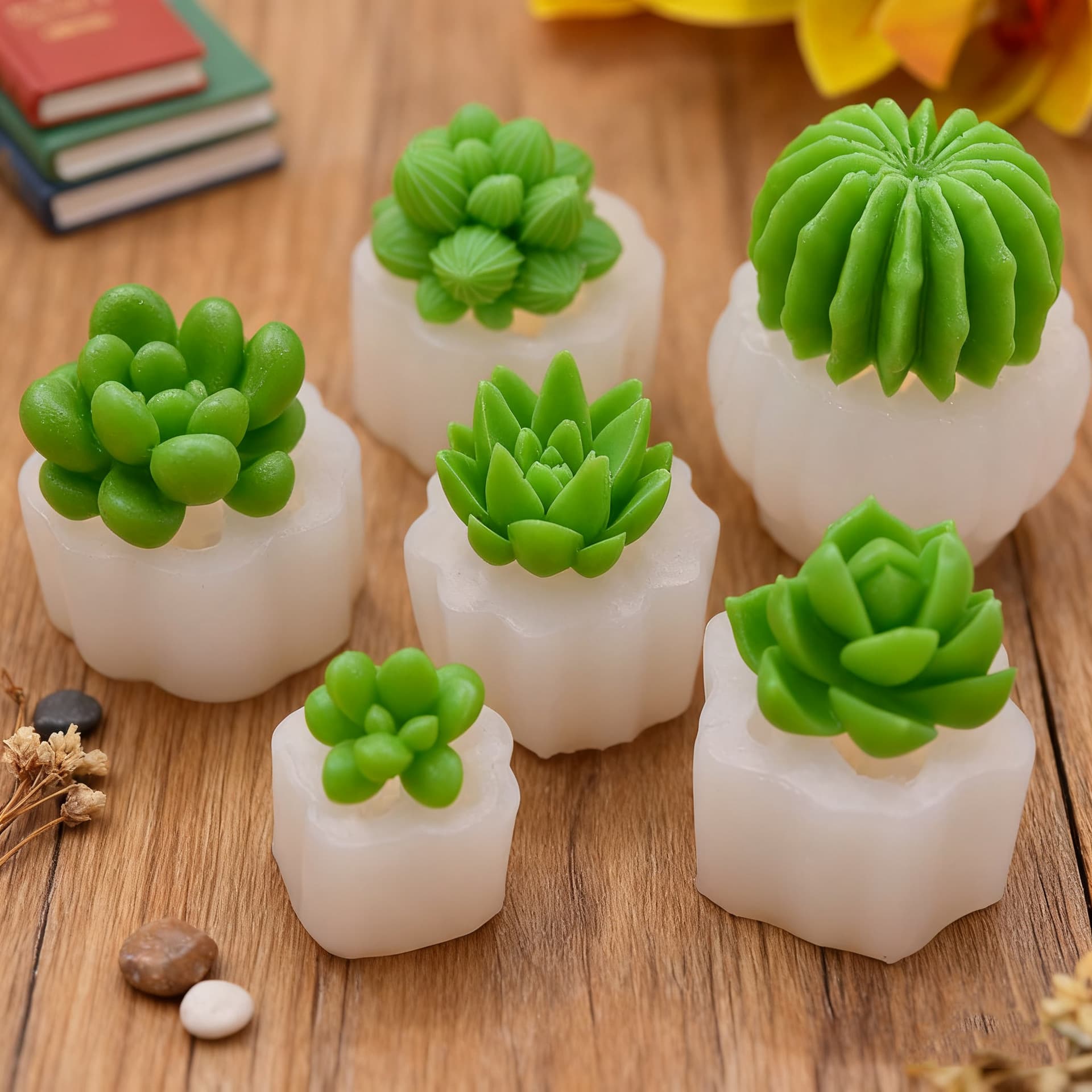 3D Simulation Succulent Plant Silicone Mold for Handmade Candle Soap Chocolate Mousse Cake Ice Cube Baking Mold