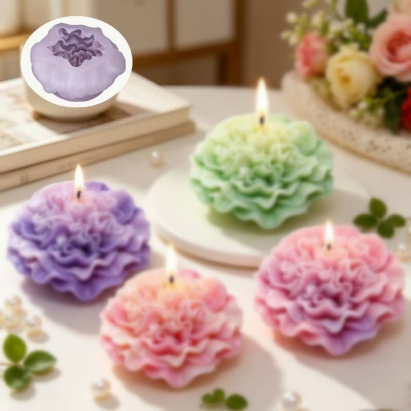 Carnation Scented Candle Silicone Mold Handmade Soap Scented Plaster Candle Fondant Baking Cake Mold Wholesale