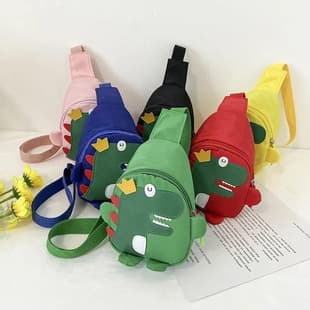 Cute Little Dinosaur Chest Bag Factory Wholesale Trendy Kids Mini Single Shoulder Crossbody Cartoon Coin Purse Accessory Bag