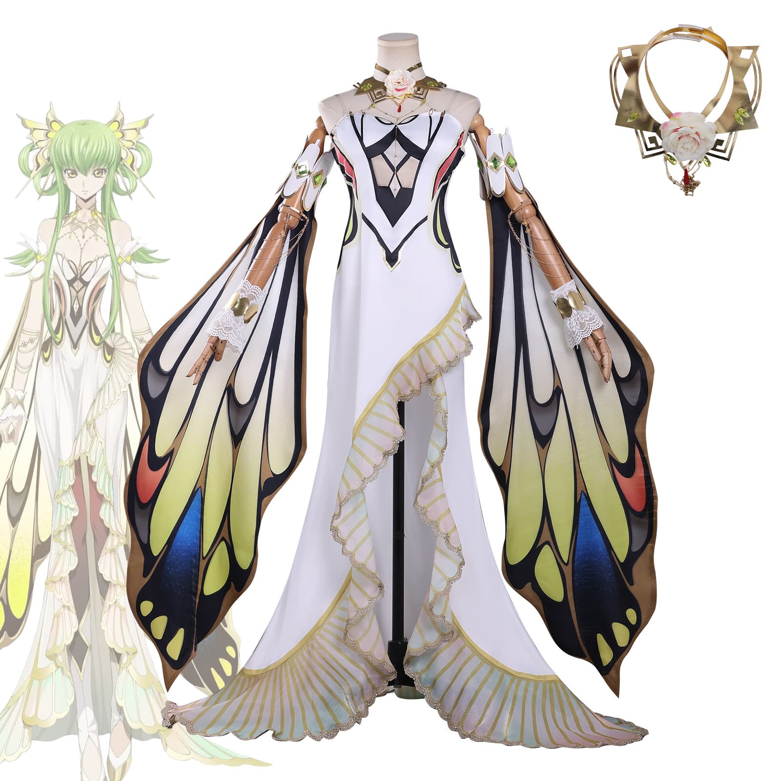 Emiya's Code Geass Cosplay C.C. Butterfly of Destiny Costume for Women
