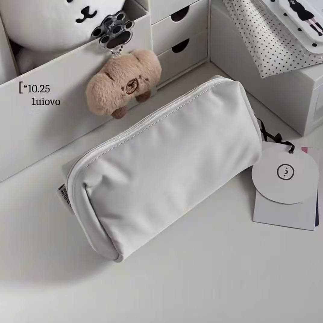 Solid Gray Pencil Case Ins Style Simple Pencil Case Large Capacity Student Stationery Storage Bag High Appearance Pencil Box Pencil Case