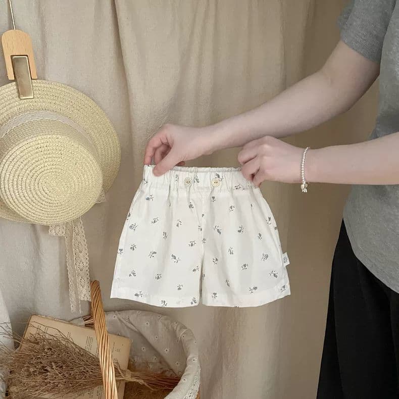 Summer Breathable Floral Shorts Little Girls Versatile Style Pants Infants and Toddlers Korean Style Thin Casual Pants for Baby Girls