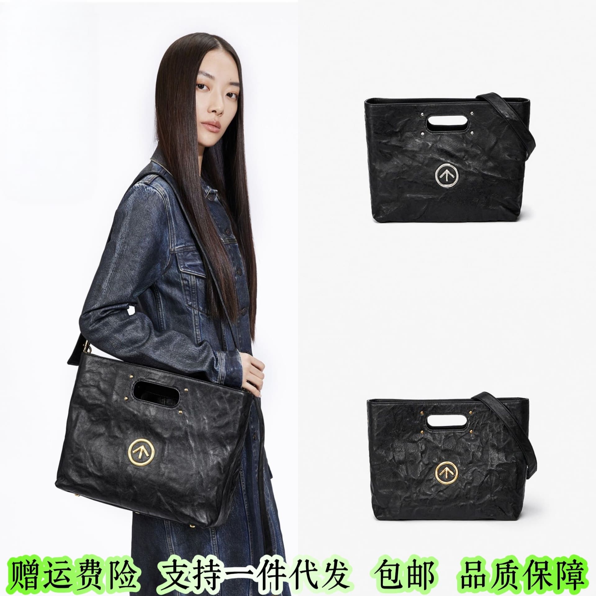 New G Le Blackstone Arrow Briefcase CAR Italian Sheepskin Leather Handbag Large Capacity Commuter Shoulder Crossbody Bag