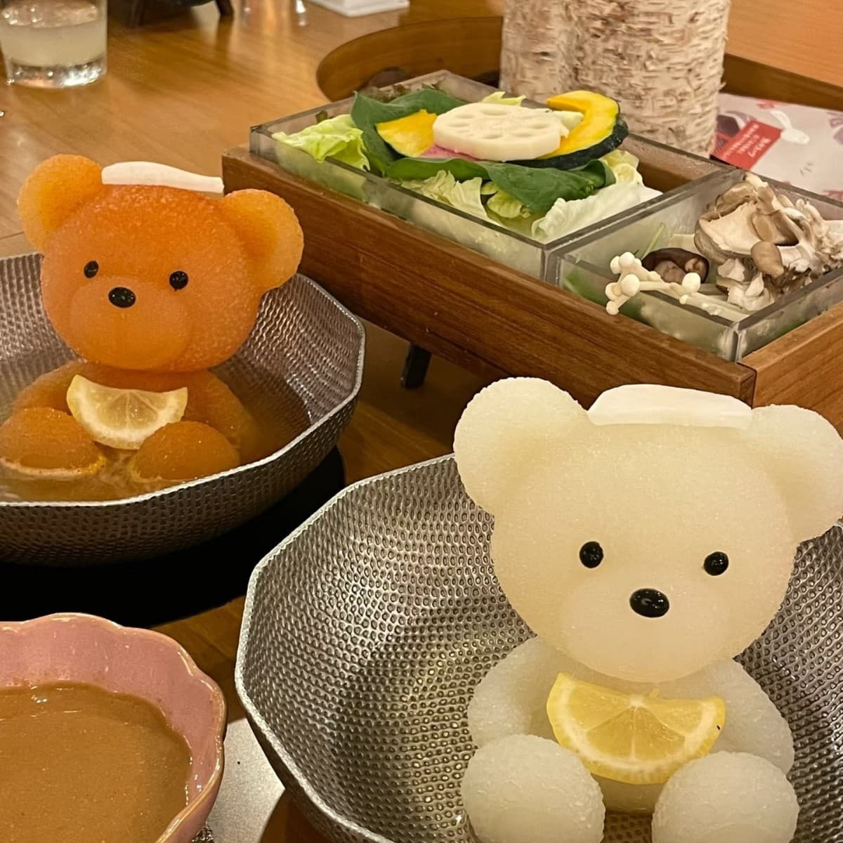 Japanese internet celebrity bear hot spring pot mold soup stock bear mousse cake butter hot pot base bear mold