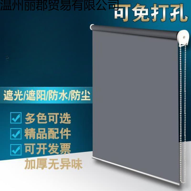 Roller Blinds, No-Drill Blackout, Manual Adjustable for Office Windows, Bathroom, Living Room, Bedroom, Home, AliExpress