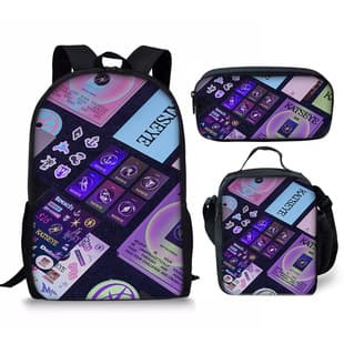 Katseye Backpack for Girls: Large Capacity School Bag for Primary and Secondary School Students, Three-Piece Set Including Shoulder Bag and Pencil Case, In Stock