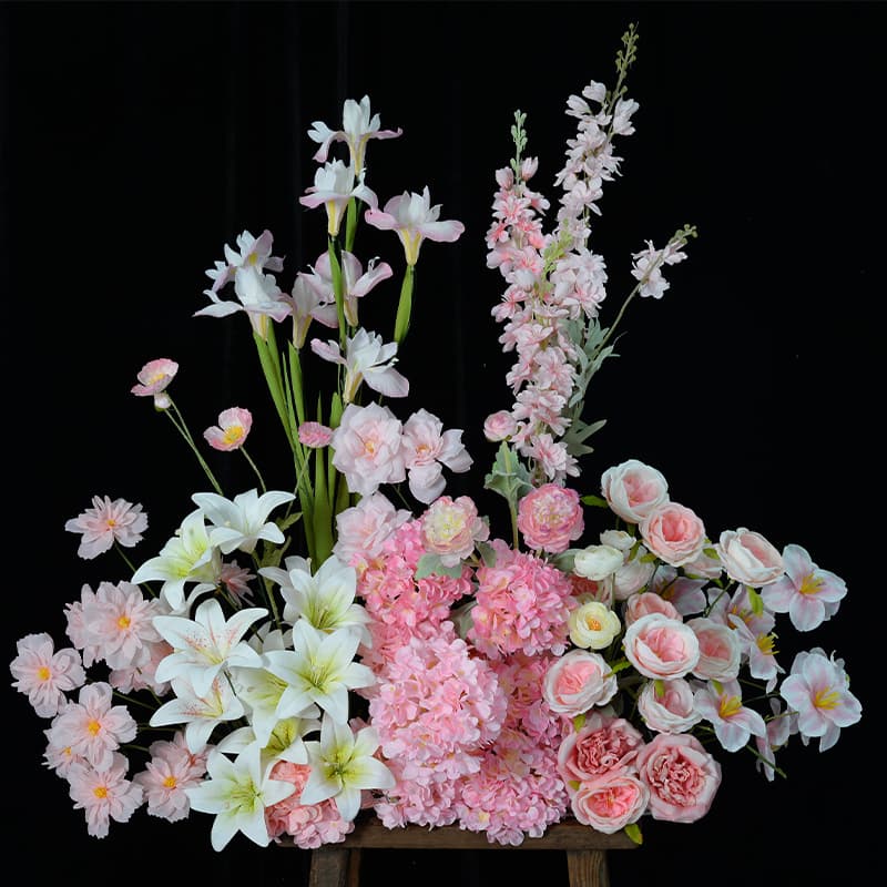 Artificial Flowers Pink Series Wedding Ceremony Hall Home Decoration Fake Roses Plastic Flowers Wholesale