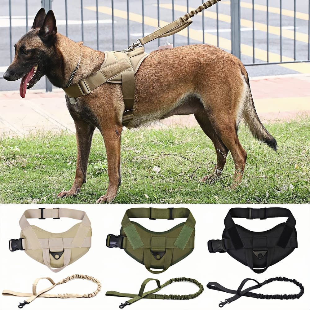 Cross-border Outdoor Tactical Dog Vest Nylon Training Dog Coat Medium Large Dog Harness Wholesale Bite-resistant