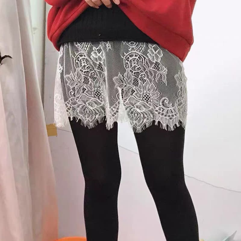 European and American new pattern lace skirt skirt with curtain layered with mesh and inner butt curtain A-line skirt with hem covering buttocks