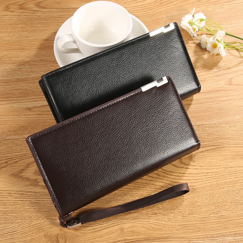 Men's High-End Long Wallet Business Multi-Functional Handheld Wallet with Multiple Card Slots and Phone Pocket