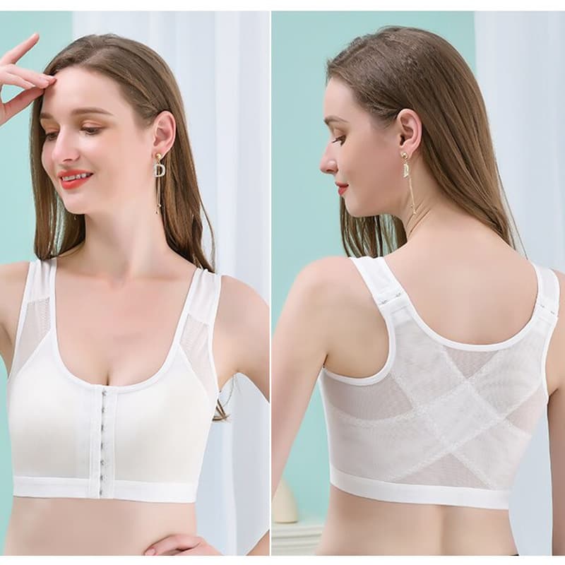 Manufacturer's new cross-border style front-closure shockproof sports bra, wire-free shaping bra, yoga sports, breathable for export.