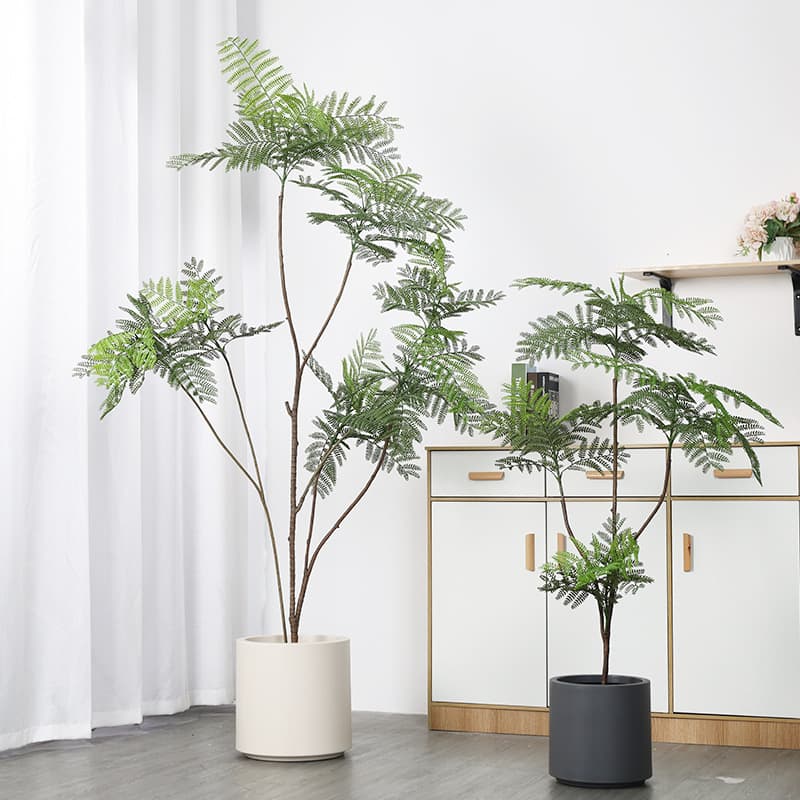 Premium Luxury Blue Jacaranda Artificial Tree for Indoor Decoration, High-End Faux Plant for Living Room