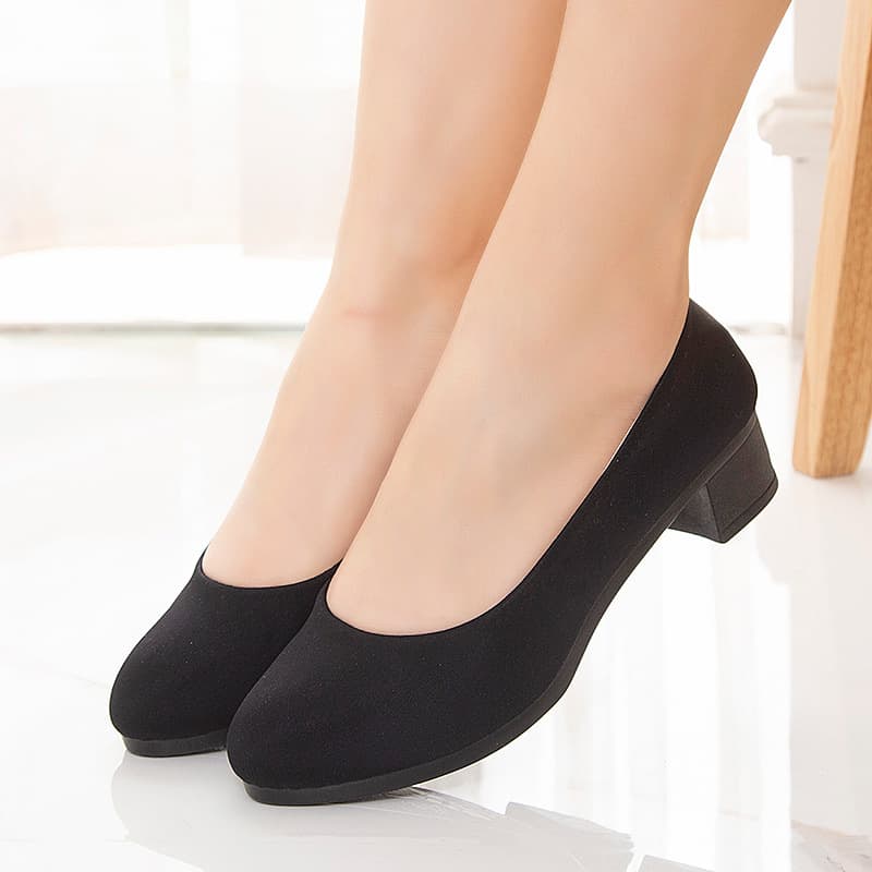 Work shoes, women's clean-face fashion high heels, old Beijing soft-soled cloth shoes, comfortable business aviation etiquette women's shoes, cloth shoes
