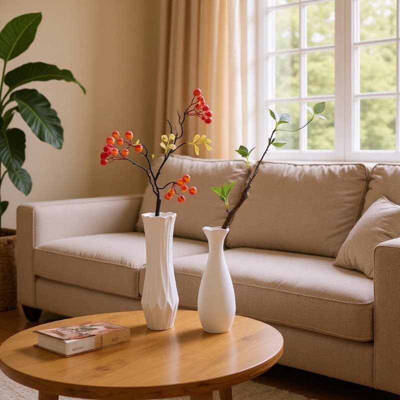 Cross-border Ceramic Vase White for Dried Flowers Baby's Breath Pothos Hydroponic Flower Arrangement Nordic Home Decoration Floral Art Green Plant