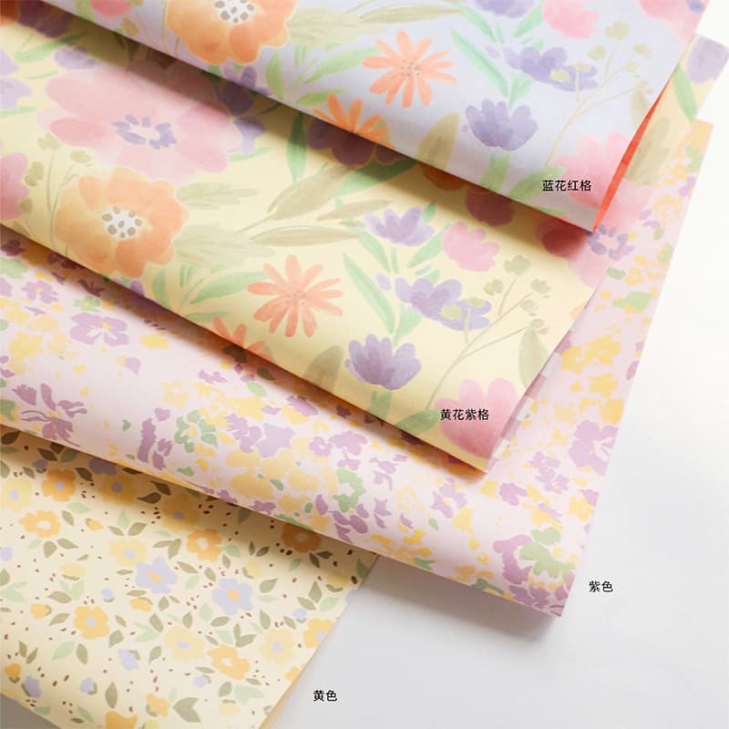 Pastoral Floral Pattern Wrapping Paper for Fresh Flower Bouquets, Spring Floral Atmosphere Paper, Elegant Floral Art Wrapping