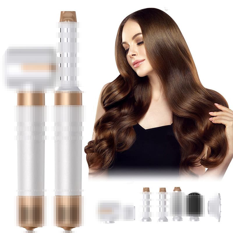 Cross-Border Hot Selling Hot Air Brush 5-in-1 Curling Iron Straightening Curling Dual-Use Hair Styling Brush Electric High-Speed Hair Dryer