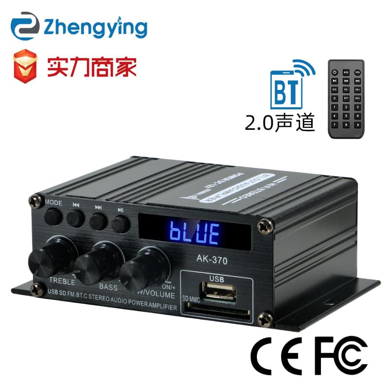 Factory Wholesale Cross-Border Hot Selling AK370 Bluetooth HIFI Amplifier Car Home 12V Amplifier Speaker