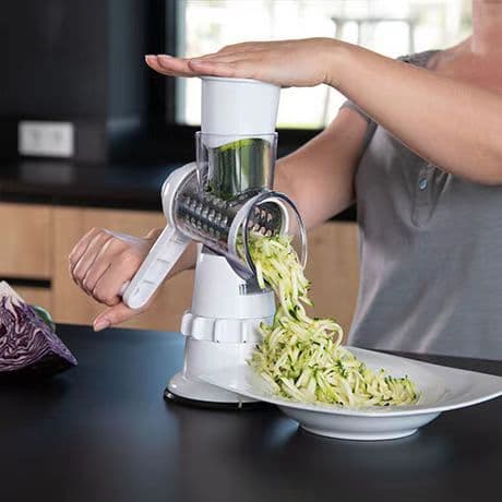 Manual Rotary Vegetable Slicer and Grater, Multifunctional Kitchen Fruit and Potato Shredder, Multi-Purpose