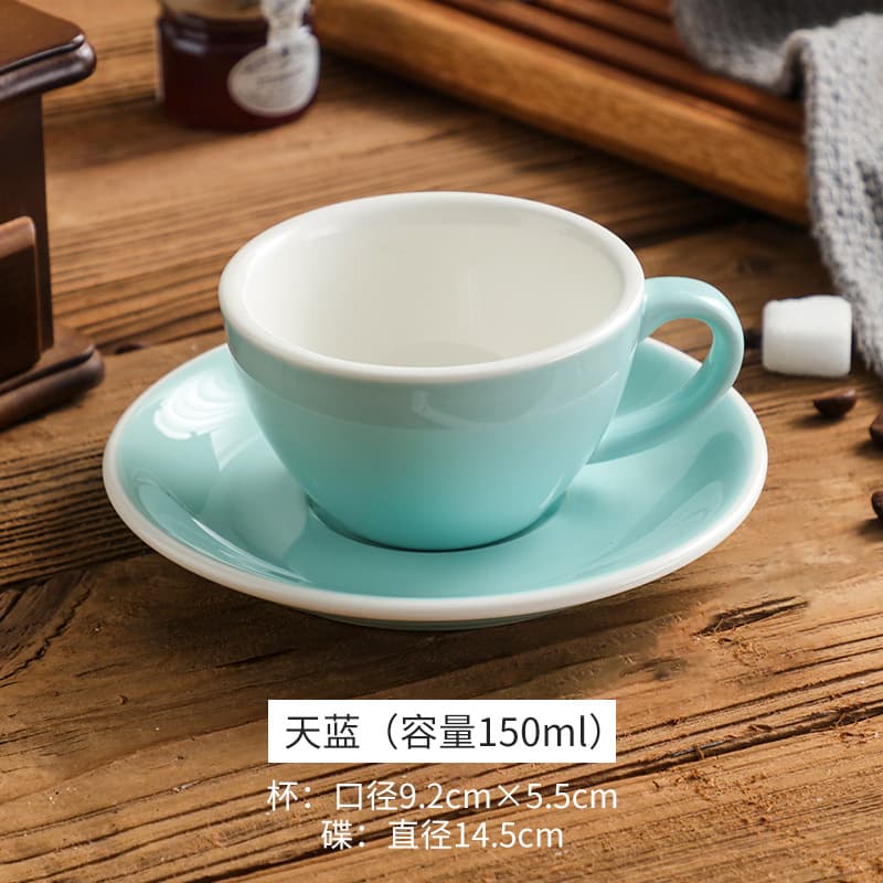150ml Macaron Creative Ceramic Coffee Cup Set Latte Cup Colorful Latte Art Cup Cappuccino Cup Ins Style Wholesale
