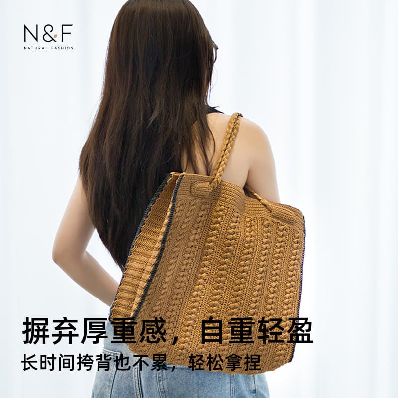 Handmade Japanese Woven Handbag Forest-Style Dumpling Bag Summer Tote Beach Bag Cleanfit Straw Cloud Bag for Women