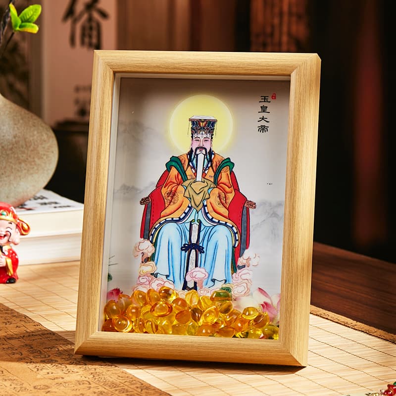 Jade Emperor Temple Taoist Scenic Spot Blessing Cultural Creative Ornament Frame, Queen Mother of the West Thunder God Wealth Attracting Peace Protection