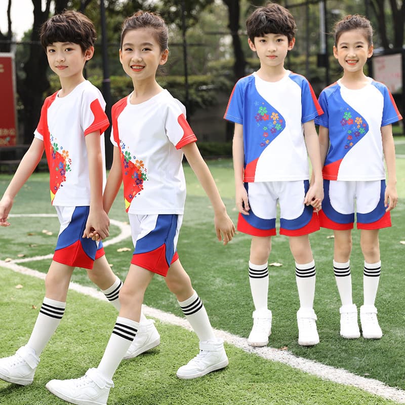 Primary School Class Wear School Uniform Manufacturer Summer Short-Sleeve Set Sports Day Clothing Kindergarten Teacher Uniform Spring and Autumn Outfit