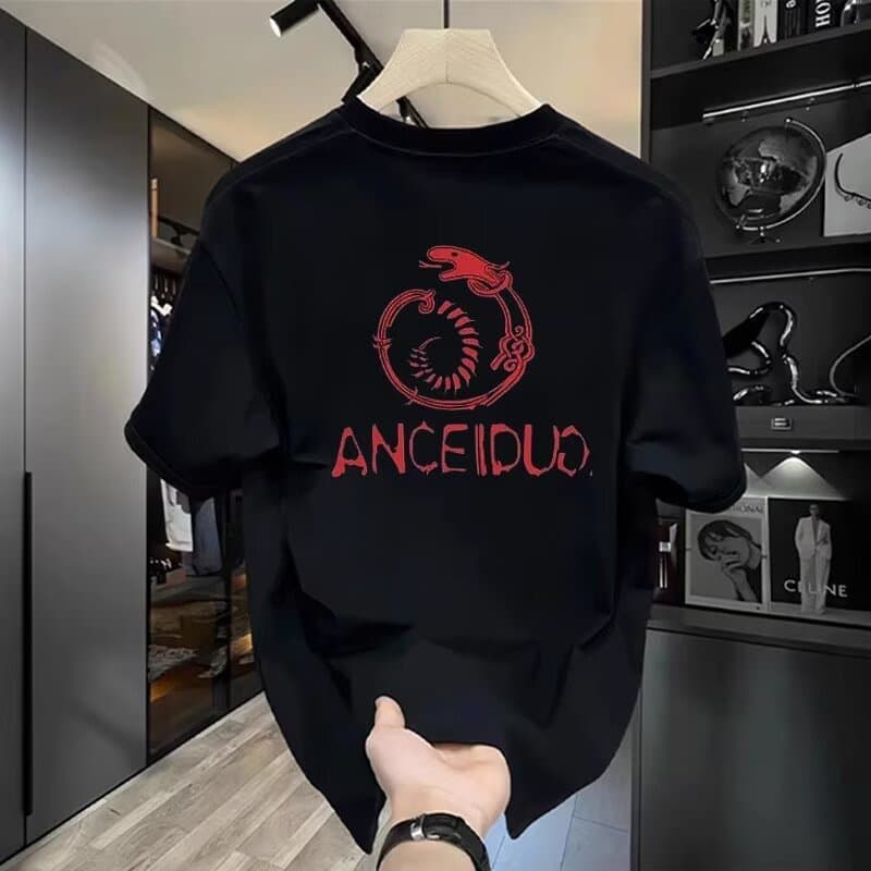 Short-sleeved men's 2025 new casual fashion T-shirt summer versatile boys' clothing trendy tops