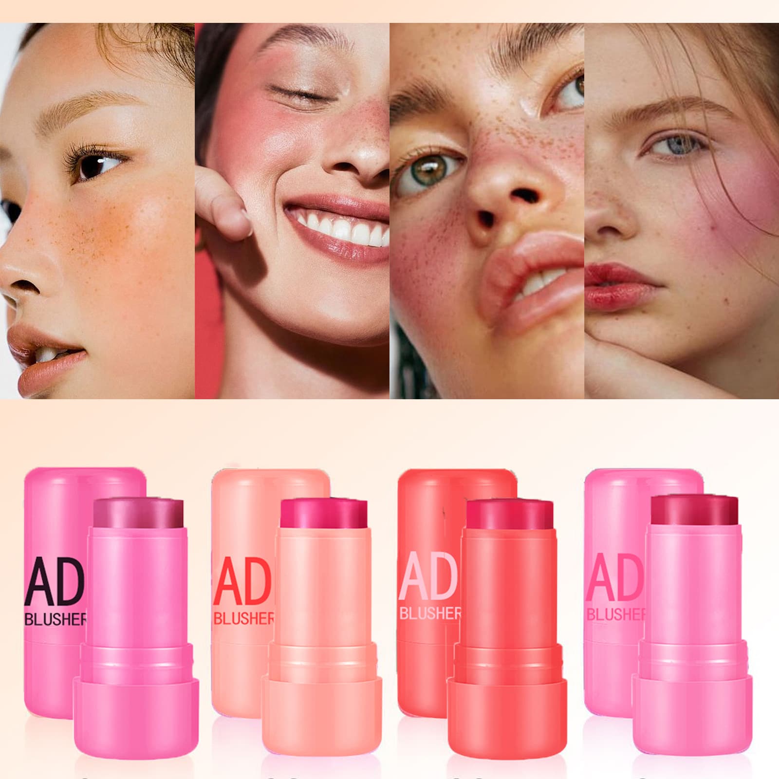 [Cross-Border Supply] Admd Jelly Blush Stick, Lip and Cheek Dual-Purpose Blush Stick to Show Tenderness and Brighten the Face