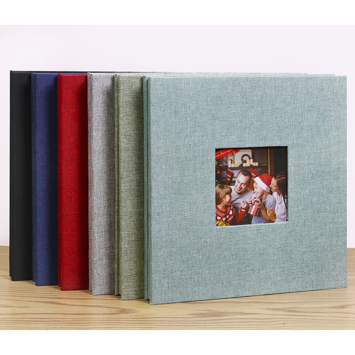 16-Inch Linen Album Window Self-Adhesive Cover Film DIY Studio Album Customizable Logo Portable Photo Album