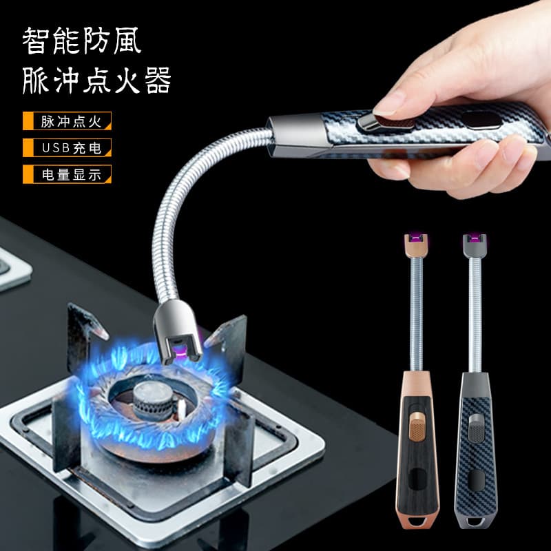 JOBON Pulse Long Handle Lighter Kitchen Gas Stove Candle Lighter Windproof Rechargeable Arc Ignition Gun Factory