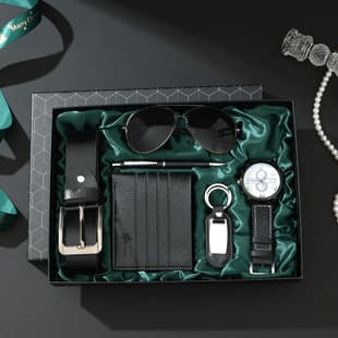 Cross-border Men's Business Gift Set Valentine's Day Gift Belt Wallet Sunglasses Watch Pen Christmas Gift Box