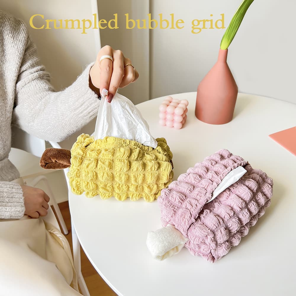 Popular Cute Creative Tissue Box, Desktop Tissue Holder, Living Room Napkin Box, Bedroom Fabric Tissue Storage Cover