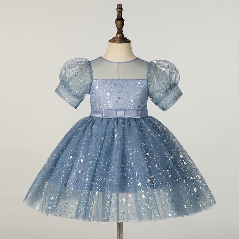 Princess Dress for Girls Spring Floral Children's Wedding Gown Little Girl Recitation Performance Outfit Baby One Year Old Ceremony Dress