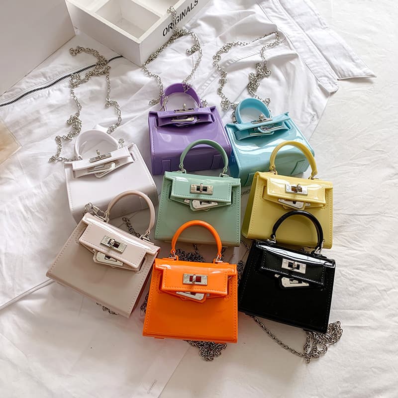 2025 New Jelly Bag Cute Mini Bag Lipstick Bag Versatile Chain Kids Bag Single Shoulder Crossbody Small Bag