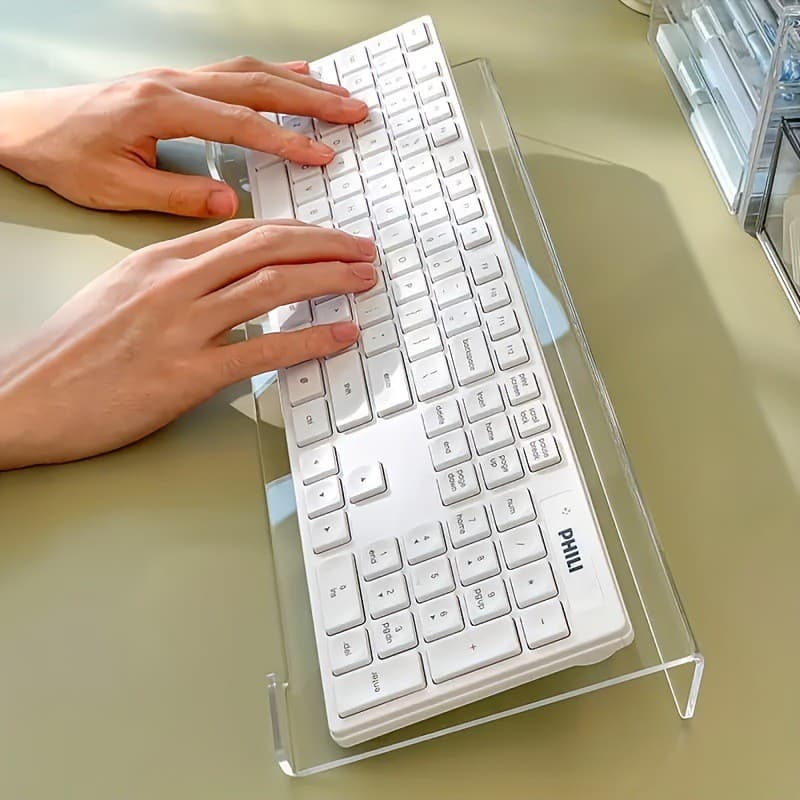 Cross-Border Acrylic Keyboard Stand Manufacturer Direct Sales Electronic Product Display Stand Curved Bracket Acrylic Keyboard Tray