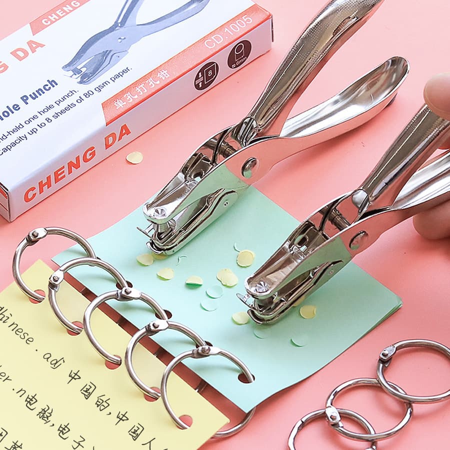 Hole Puncher Round Hole Punch for Paper, Cards, Bookmarks, Handheld Mini Small Punch for Student Stationery Binding