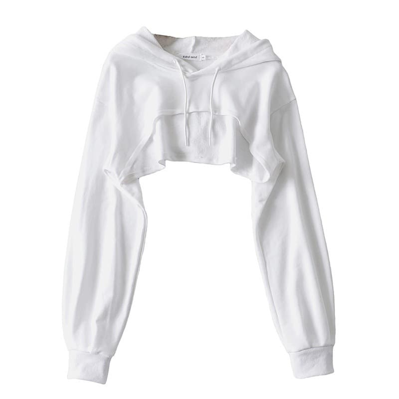 2024 New Women's High-Waisted Cropped Black Pullover Top Versatile Long Sleeve Wide Fit Sweatshirt From China