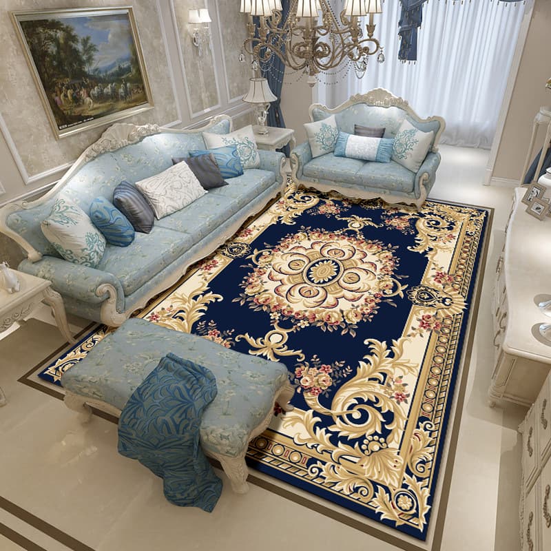Cross-border European-style living room carpet, coffee table rug, bedroom vintage American French-style doormat, light luxury blanket, dropshipping available