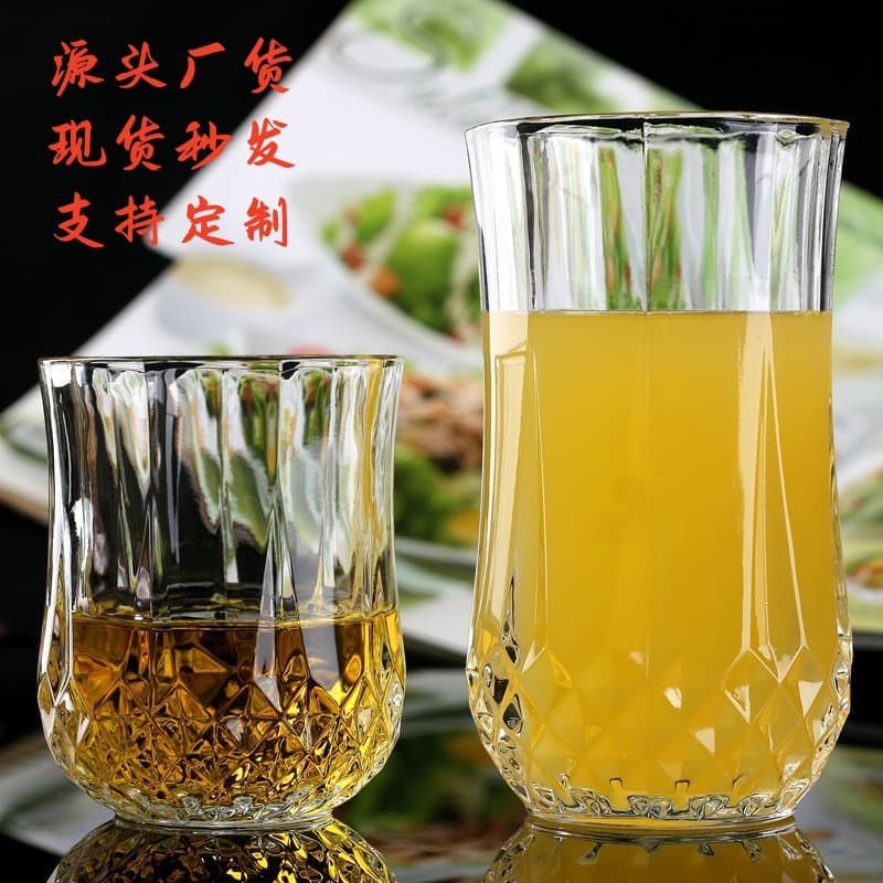 New creative diamond glass water glass, beer glass, whiskey glass, suitable for home and restaurant use, perfect for cold drinks.