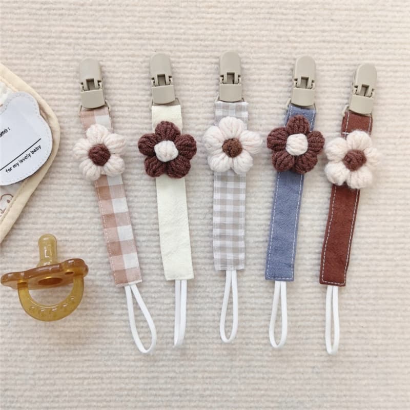 Cross-border Ins-Style Small Flower Baby Pacifier Clip Anti-Drop Chain, Baby Pacifier Strap Teether Anti-Loss Strap