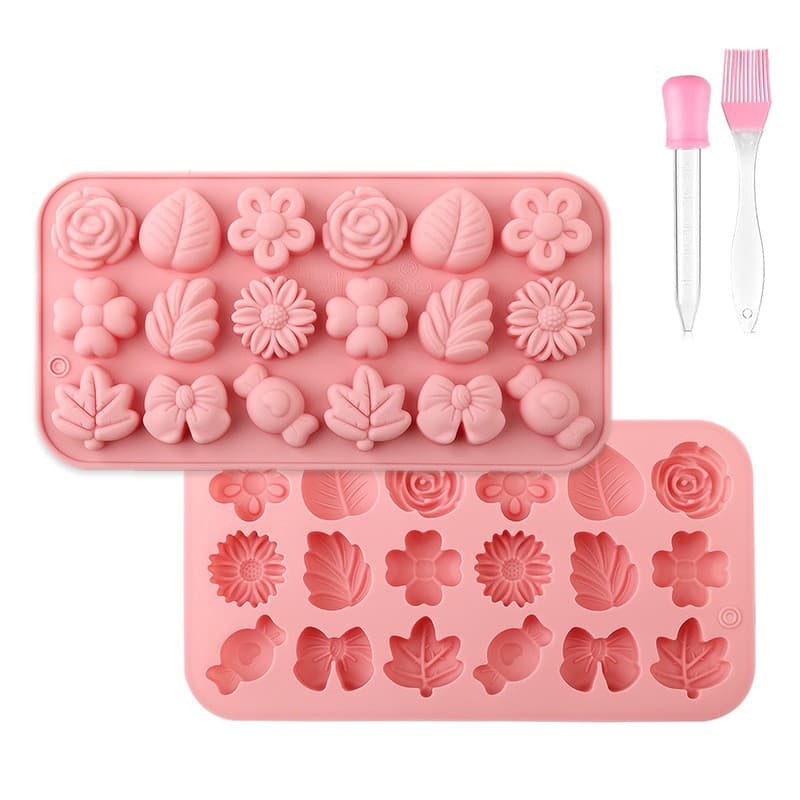 Food-Grade Silicone Gummy Chocolate Mold DIY Donut Dinosaur Bear Ice Cube Tray Cookie Candy Mold
