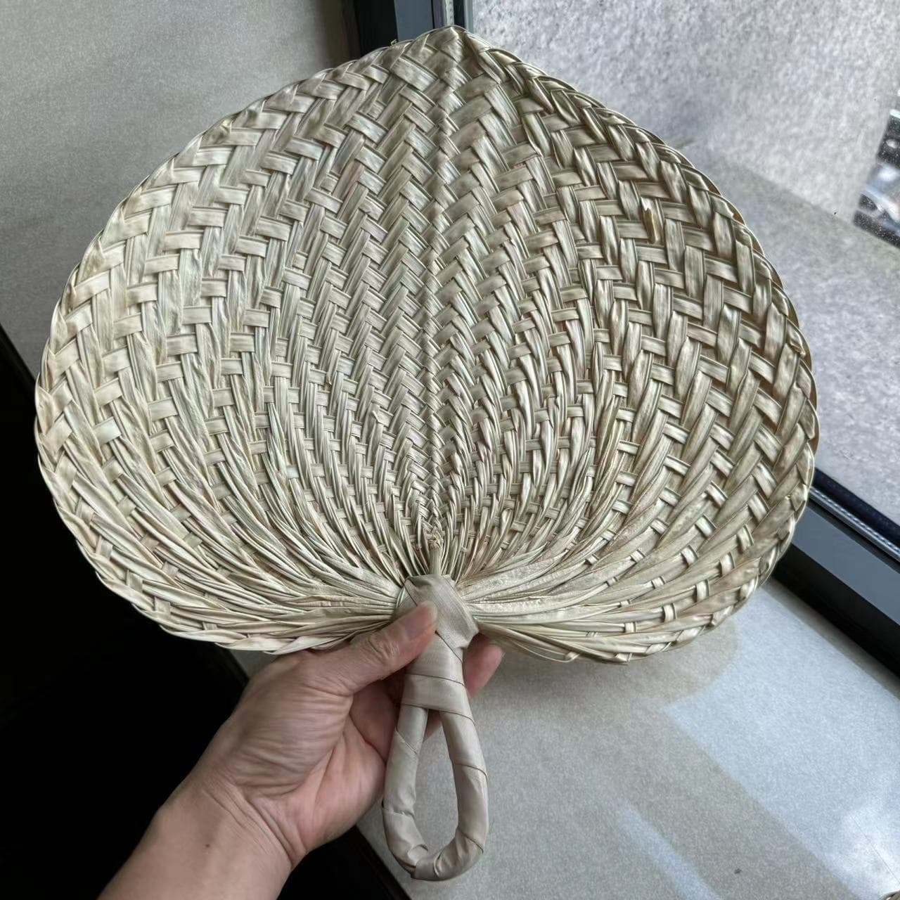 Handwoven Large Palm Leaf Fan, Gift Fan, Wedding Fan, Advertising Fan, Palm Fan, Embroidery and Sticker Printable
