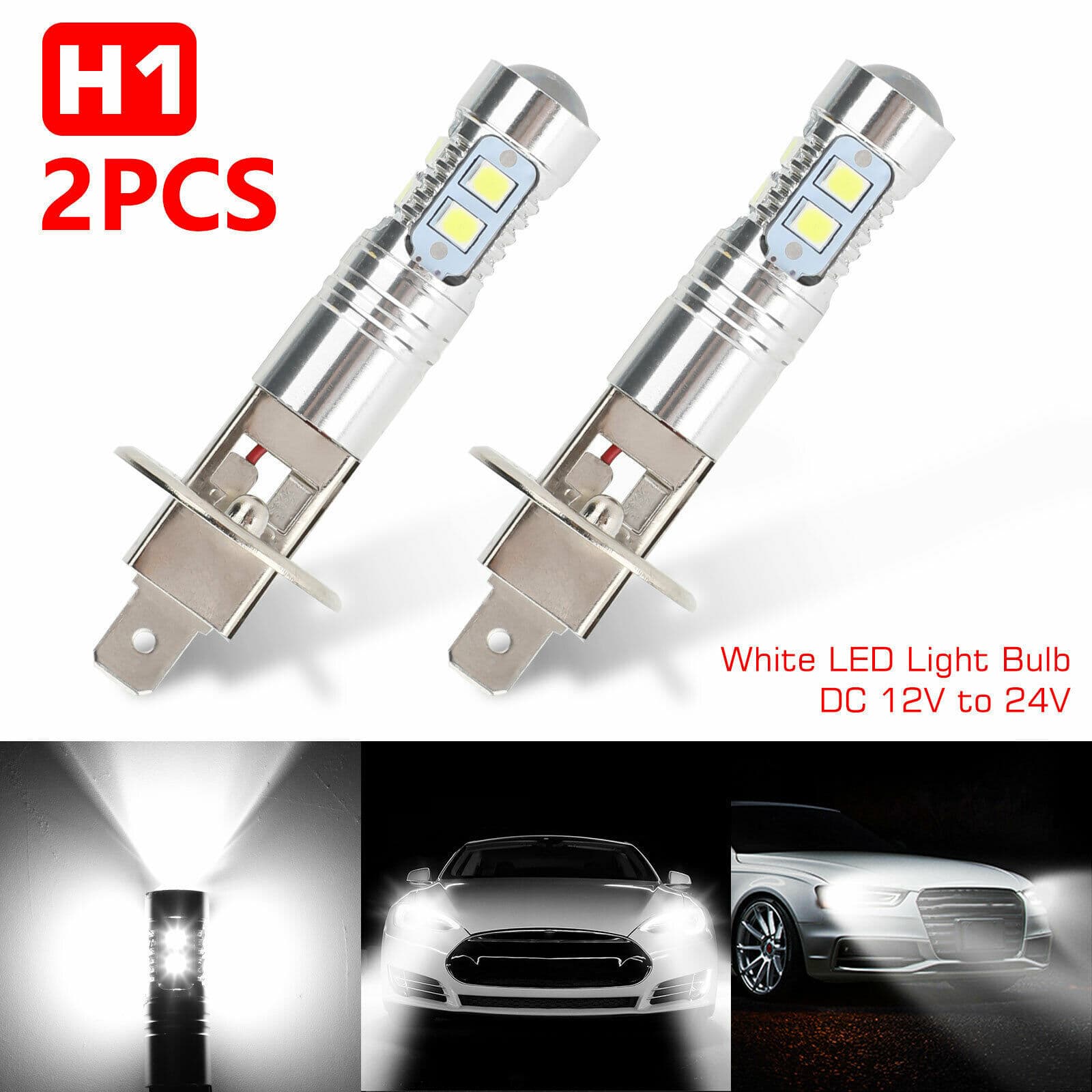 Car Fog Light H1 10smd 2835 LED Fog Light H3 50W 3030 Front Fog Light 880 881 Anti-Fog Light