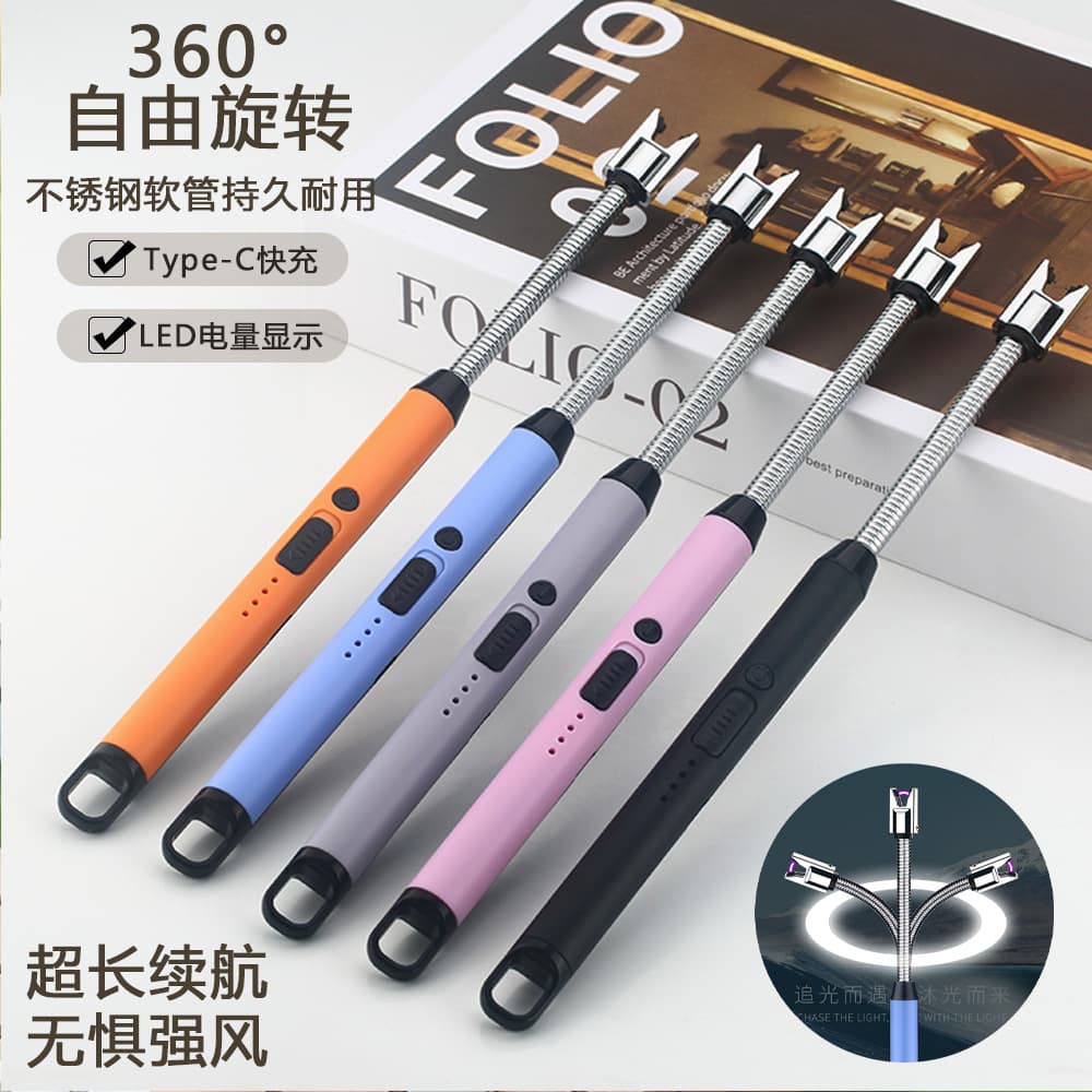Kitchen Gas Stove Arc Igniter Portable Outdoor Windproof Rechargeable Lighter for BBQ