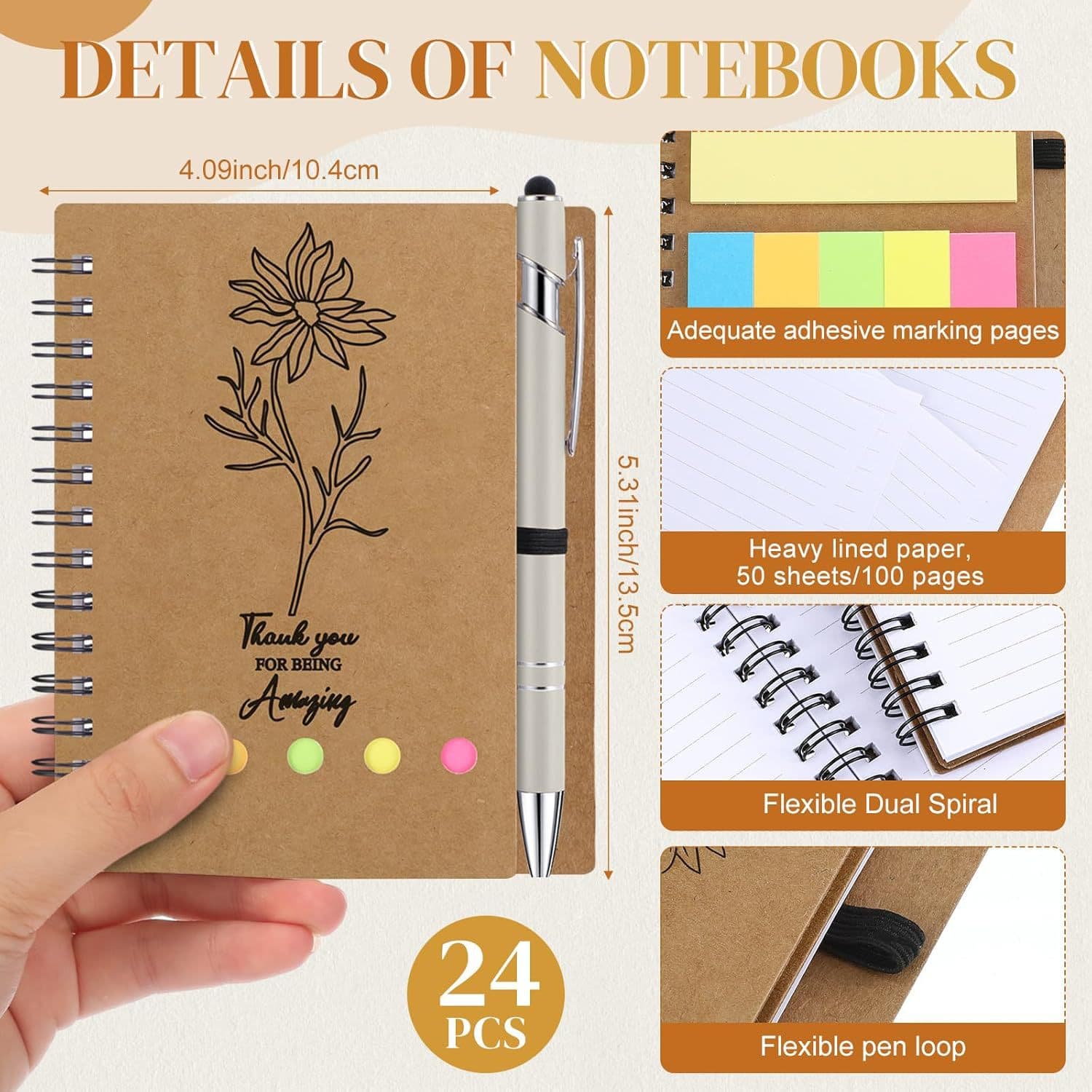 Cross-border Retro Thickened Kraft Paper Coil Book Mini Diary Notepad Simple Spiral Notebook Thank You Gift